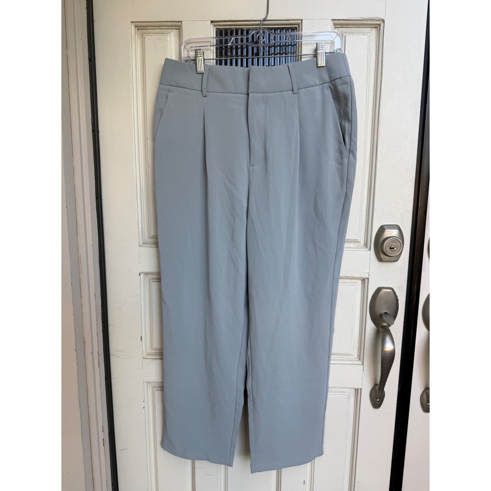 Halara High Waisted Pleated Wide Leg Trousers Grey Athleisure Pants Size Large